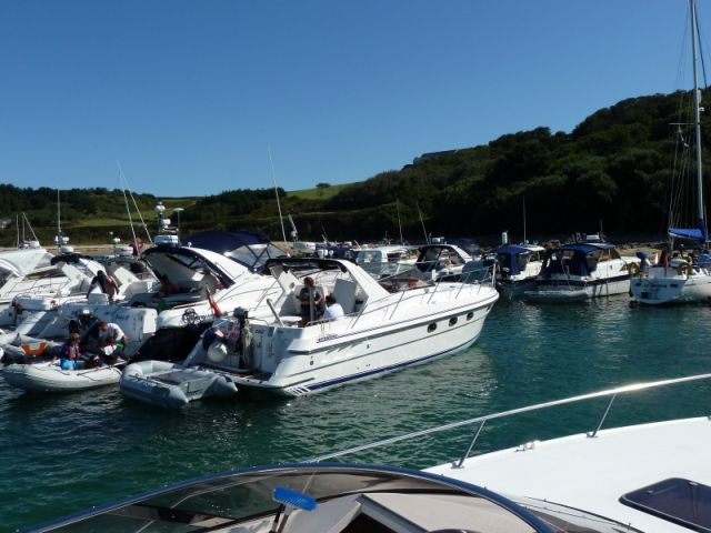A busy weekend with 2 lines of boats moored, waiting to dry out at half tide